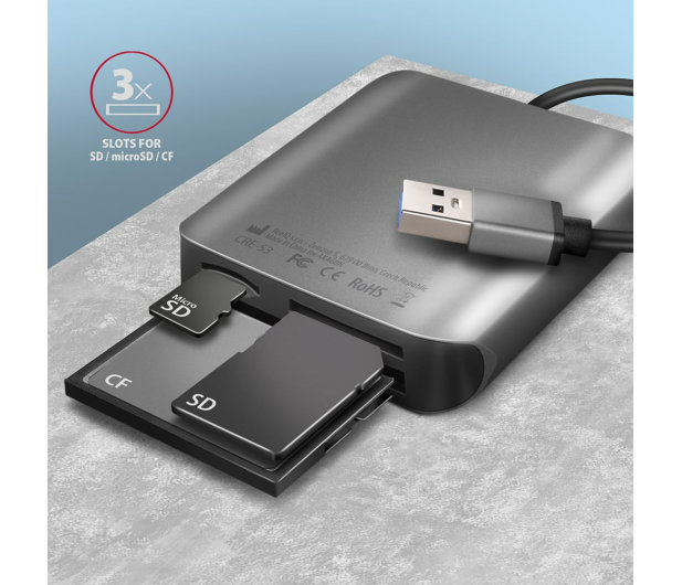 Axagon CRE-S3 SuperSpeed USB-A UHS-II czytnik - 1485431 - zdjęcie 5